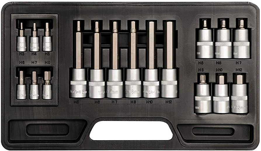 Set de dados allen 1/2'' 1/4'' 18 piezas - Imagen 2