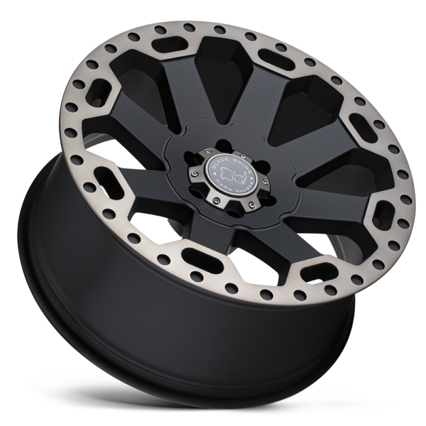 Llanta Black Rhino Warlord Matte Black W/Machine 17X9.0 6X139.7/-12/ Roadspeed - Imagen 4