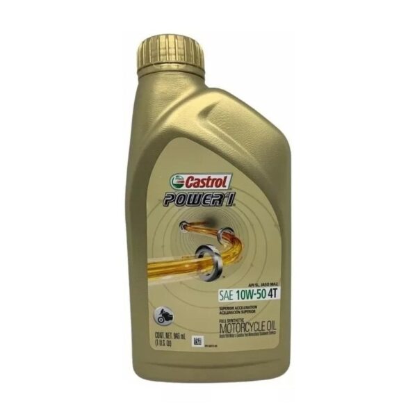 Aceite Castrol Power1 Sintético 4T 10W50 (1qt)